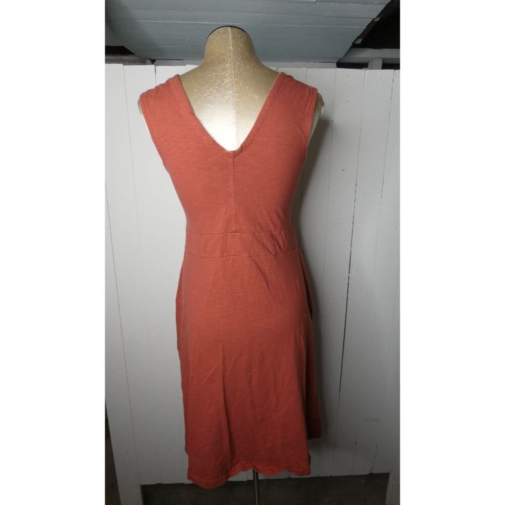 Patagonia Women's M Rust Orange Organic Cotton Dress Faux Wrap Sleeveless - Picture 6 of 9